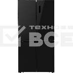 Холодильник LEX LCD505BlGID черный, трехкамерный, 321/144 л, морозилка снизу, No Frost, Side by Side, фото 1