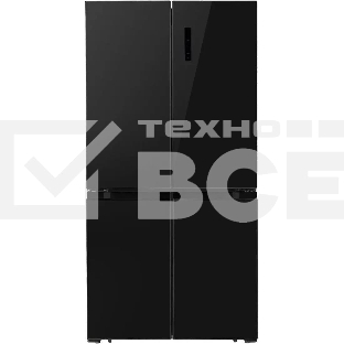 Холодильник LEX LCD505BlGID черный, трехкамерный, 321/144 л, морозилка снизу, No Frost, Side by Side