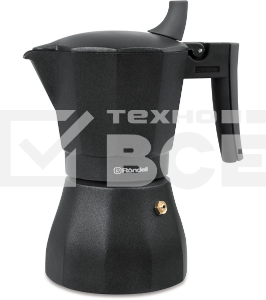 Кофеварка гейзерная Rondell Kafferro RDA-994, 0.45л, алюминий, черный