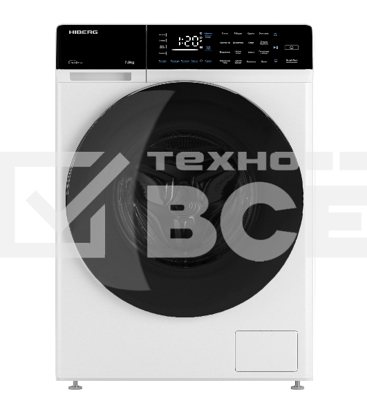 Стиральная машина HIBERG i-DDQ9-712 W  белый, загр. фронтальная макс.: 7 кг 1200 об/мин класс: А+++