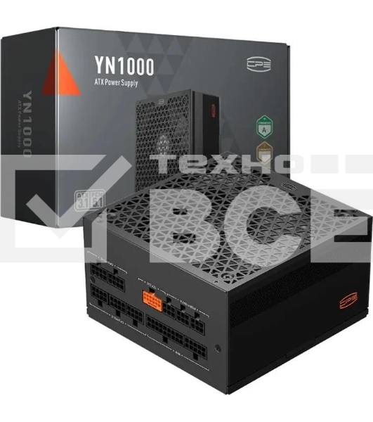 Блок питания  PCCooler P5-YN1000-G1F, 1000Вт, 80 PLUS Gold, 135мм, модульный, черный