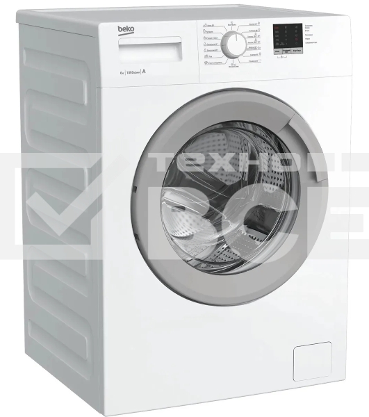 Стиральная машина Beko ELE67511ZSW (R) белый, загрузка фронтальная 6 кг, 1000 об/мин., класс: А
