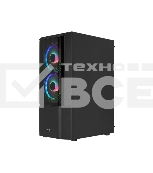 Корпус MidTower Aerocool / Formula Quantum-G-BK-v2 (черный) без Б/п, ATX 3FRGB Fan on front panel