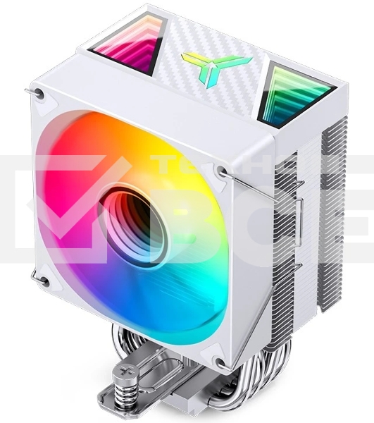 Кулер для процессора JONSBO CR-1400 V2 ARGb (180W, 4-pin PWM, 133мм, Al/Cu, 4x6мм, ARGb, 1x92мм, 38.2CFM, 33.8dBA, 2200RPM, S: 1700/1200/115X, AM4/AM5 белый)