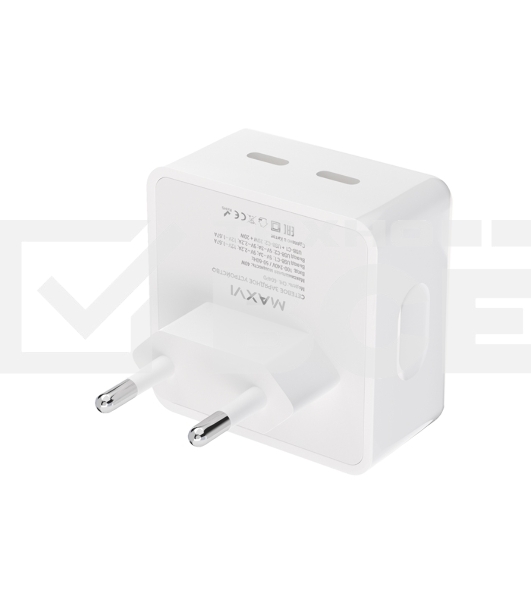 Сетевое зарядное устройство Maxvi CHL-604PD Type-C\Type-C 40W 6A (3A+3A) PD QC3.0, белый