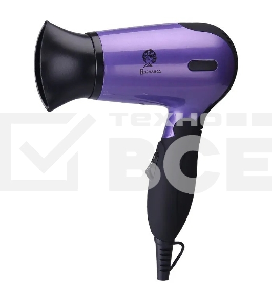 Фен Василиса ФН2-1400 фиолетовый/черный, 1400 Вт, компактный