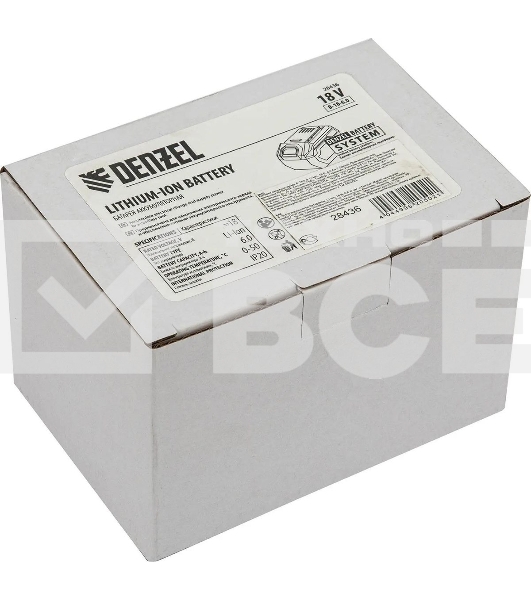 Батарея аккумуляторная Denzel B-18-6.0, Li-Ion, 18 В, 6,0 А·ч