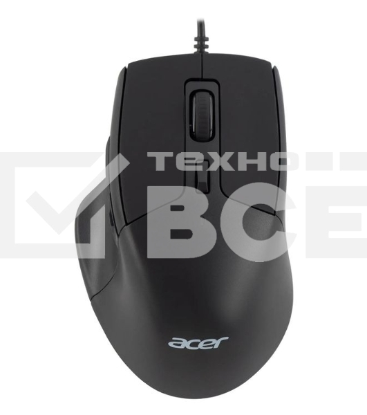 Мышь проводная Acer OMW130 черный, 3600 dpi, USB, кнопки - 6