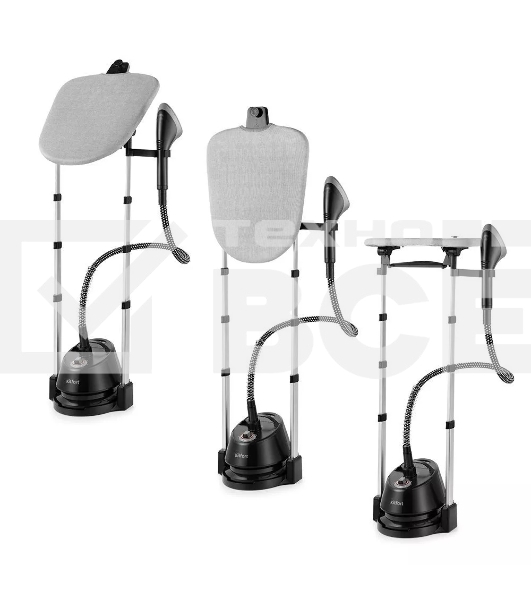 Отпариватель Kitfort КТ-9112 черный/серебристый, 1580 Вт, 32 г/мин, 1.35 л