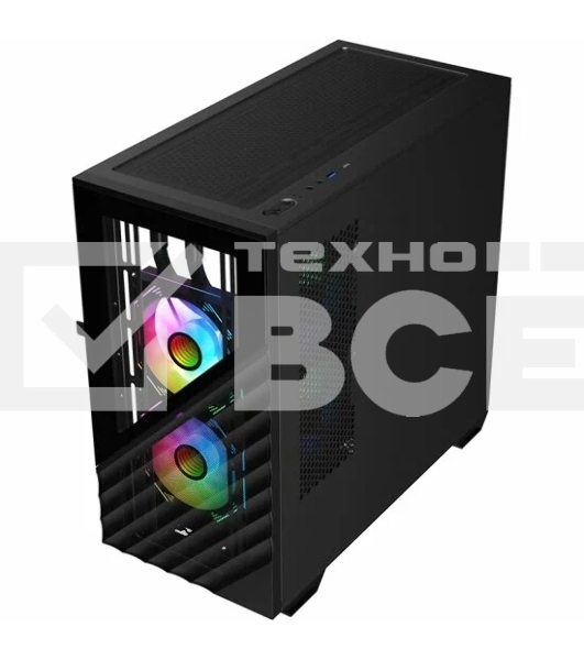 Компьютерный корпус 1STPLAYER DK D7 Black / mATX / 3x120mm LED fans / D7-BK-3F1