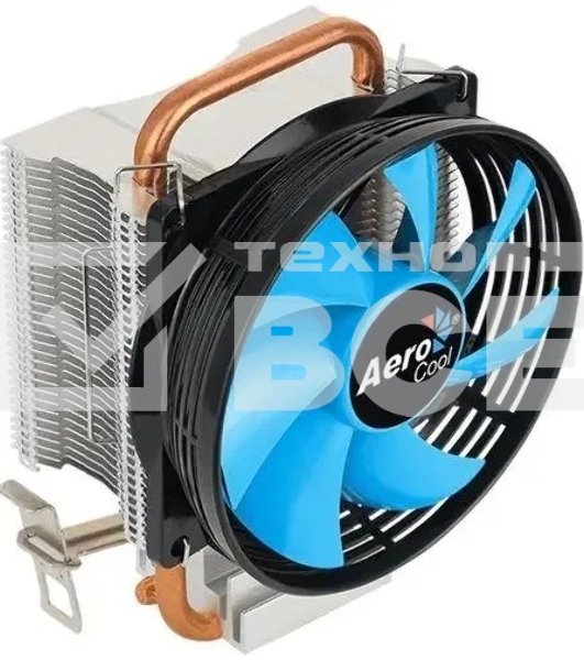 Кулер для процессора Aerocool / Formula Verkho 1-3P черный/синий, 90 мм, алюминий/медь, 2300 об/мин, 27.6 дБ, 3 pin, 100 Вт, 125 мм