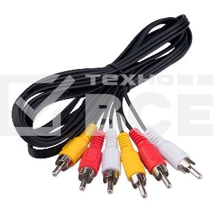 Кабель аудио/видео Cablexpert CCV-539-1.8M-N, 3xRCA/3xRCA, 1.8м, черный, пакет