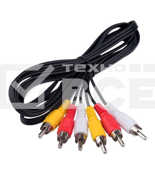 Кабель аудио/видео Cablexpert CCV-539-1.8M-N, 3xRCA/3xRCA, 1.8м, черный, пакет