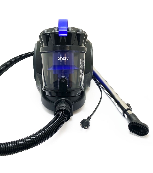 Пылесос Ginzzu VS435 черный/синий, 440/2400 Вт, уборка сухая, пылесборник контейнер 4 л