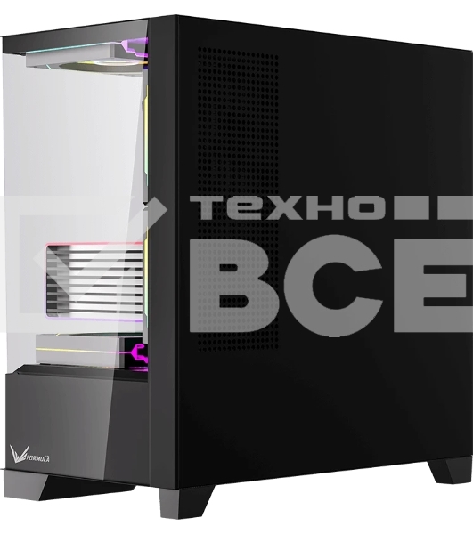 Компьютерный корпус AeroCool/Formula Crystal Z1M Plus FR черный без БП mATX 5x120мм 2xUSB 3.0 1xUSB3.1 audio bott PSU