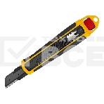 Нож Denzel 18 мм, сменное лезвие, SK4, корпус из ABS + TPR, торцевой зажим, фото7