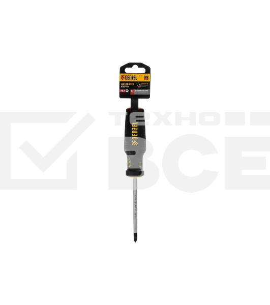 Отвертка Denzel PH2х100 мм, S2, 3к рукоятка