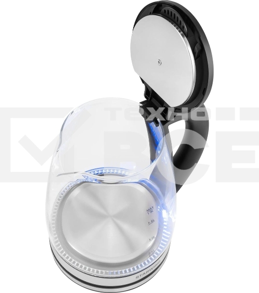 Чайник электрический Starwind SKG2114 1,8л. 1800Вт черный/прозрачный корпус: стекло
