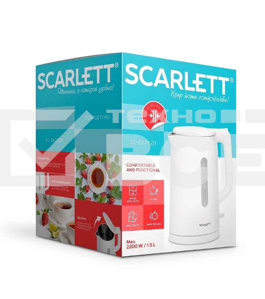 Чайник электрический Scarlett SC-EK21S31 белый
