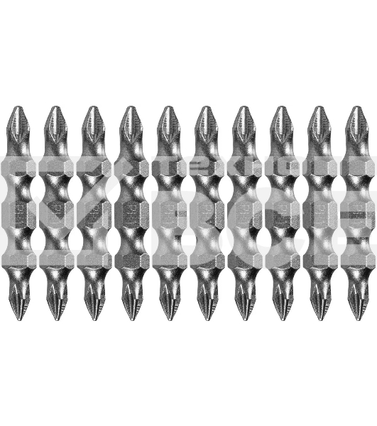 Набор бит Denzel двухстор., PH2-PH1х45 мм, сталь S2, 10 шт.