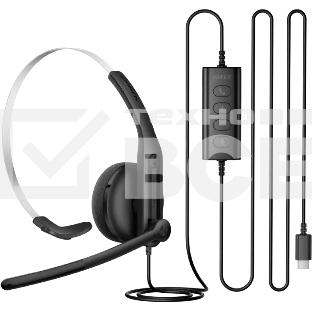 Гарнитура накладные Edifier CC100 1.5м черный проводные оголовье