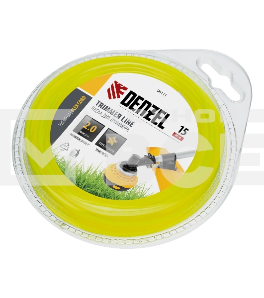 Леска для триммера Denzel звезда, 2 мм х 15 м, блистер FLEX CORD