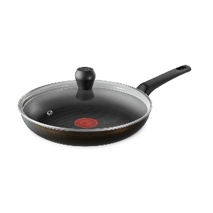 Сковорода Tefal Easy Plus 04237924 круглая 24см ручка несъемная (с крышкой) черный (9100054100)