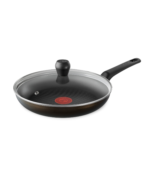Сковорода Tefal Easy Plus 04237924 круглая 24см ручка несъемная (с крышкой) черный (9100054100)