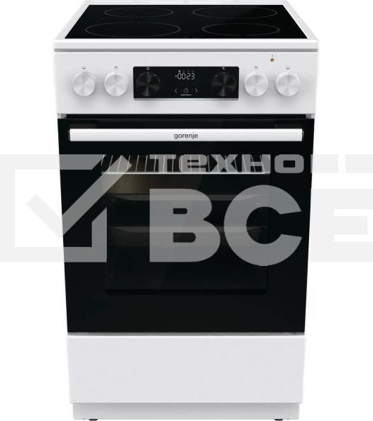 Плита электрическая Gorenje GEC5C42WG белый, конфорок 4 электрических, духовка 70 л, 50 см x 85 см x 59.4 см (без крышки)
