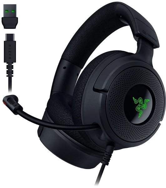 Гарнитура Razer Kraken V4 X чёрный, проводная, подсветка