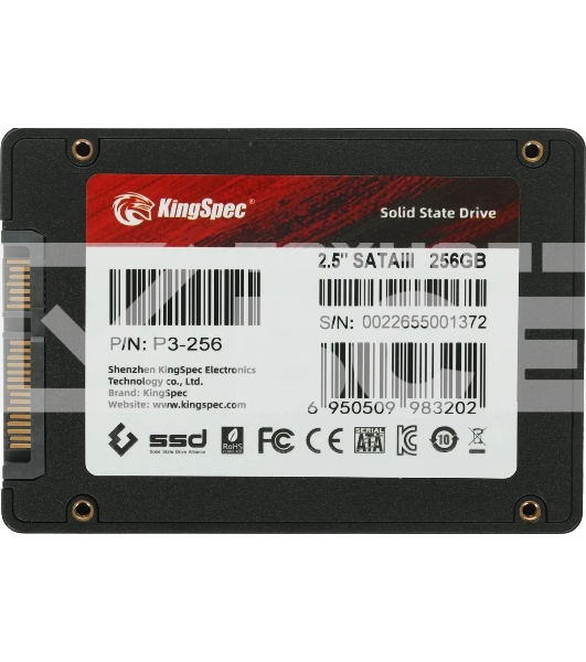 Накопитель SSD KingSpec P3-256, 256Gb, SATA, 2.5