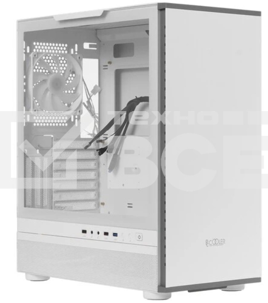 Компьютерный корпус  PCCooler IE200 WH, Tempered Glass Full Tower, белый, TG, SPCC, 1x120mm ARGB E-ATX, ATX, mATX, mITX 180/380/220mm 4x2.5