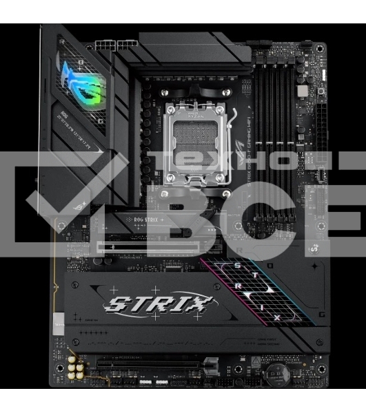 Материнская плата ASUS ROG STRIX B850-F GAMING WIFI, AM5, AMD B850, 4xDDR5, 2xSATA, 4xM.2, 1xPCIe 5.0 x16, 1xPCIe 4.0 x16, 1xPCIe x4, 1xDP, 1xHDMI, 1x2.5Gb LAN, 1xUSB-C 20Gbps, 1xUSB-C 10Gbps, 3xUSB-A 10Gbps, 4xUSB 5Gbps, 4xUSB 2.0, 3x3.5 мм, 7.1, ATX