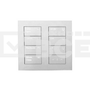 Кнопочная панель [HQWT-S-P4RW-WH-E] Lutron 7 кнопок и клавиши поднять.опустить, пластик белый.