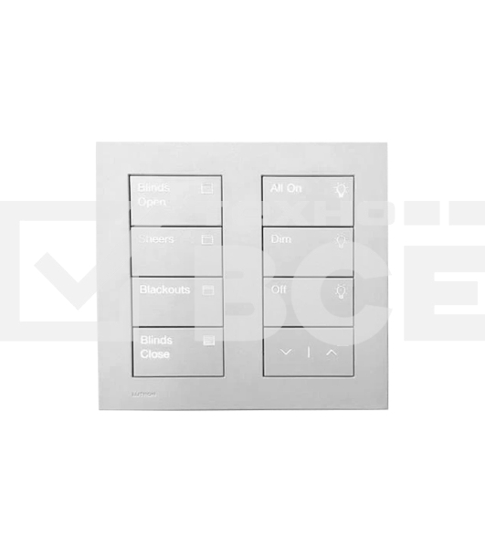 Кнопочная панель [HQWT-S-P4RW-WH-E] Lutron 7 кнопок и клавиши поднять.опустить, пластик белый.