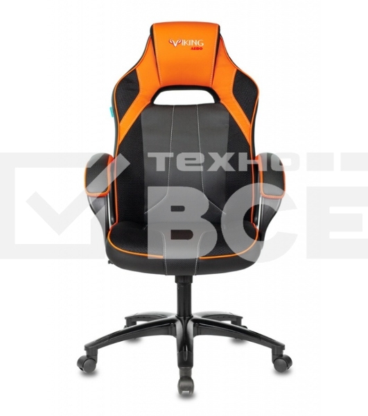 Кресло игровое Бюрократ VIKING 2 AERO ORANGE черный/оранжевый, искусст.кожа/ткань