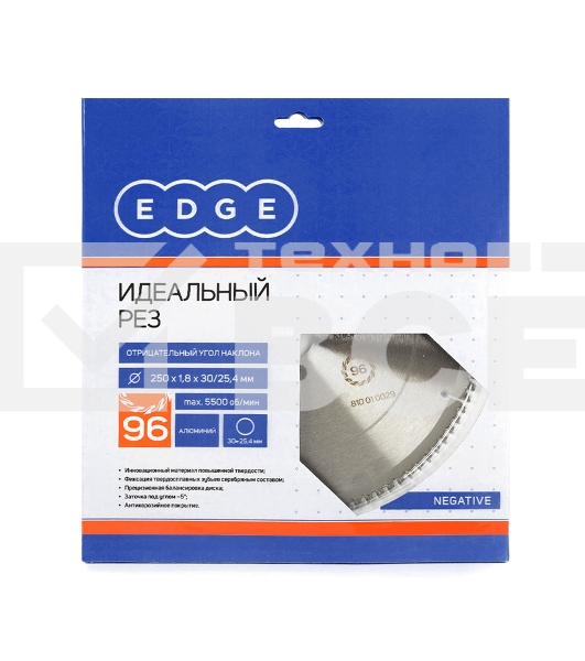 Диск EDGE by PATRIOT пильный по алюминию 250х96х30/25,4 negative