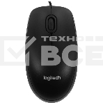 Мышь проводная Logitech B100 черный, 1000 dpi, USB, кнопки - 3, фото 1
