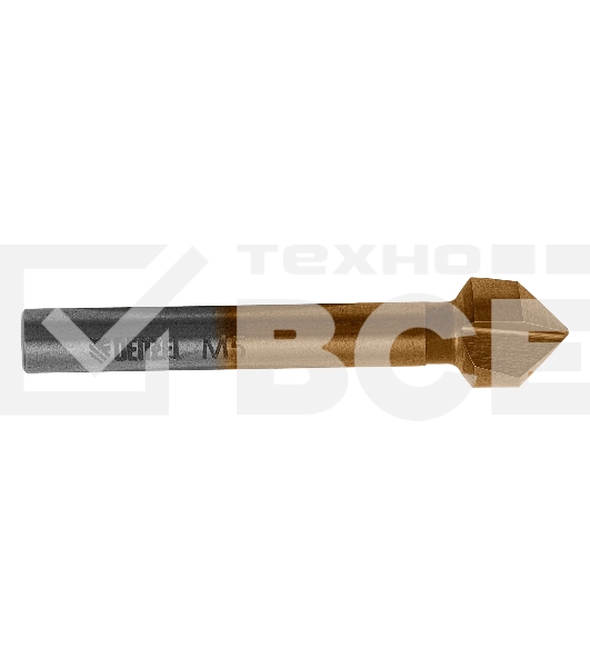 Зенковка конусная Denzel под М5, HSS, по металлу, цилиндрический хвостовик