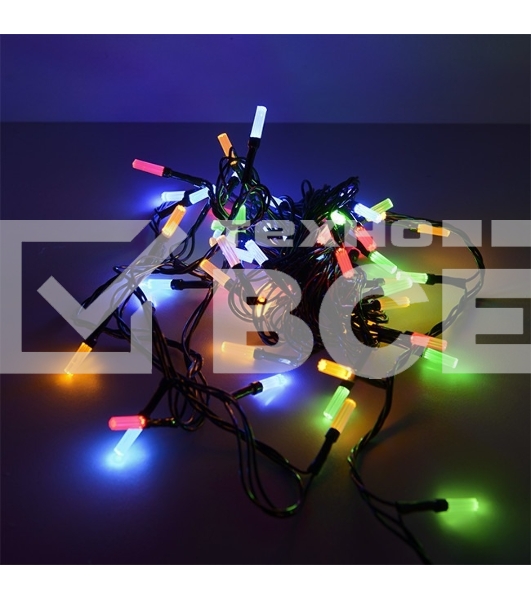 Гирлянда светод. Funray Лучики, SE-BEAM-560M, 5М, 60LED, мульти (4цв.),темно-зел.шнур 0,7м,контр,