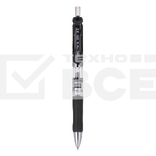 Ручка гелевая Deli EQ10420 автоматическая, 0.5мм, резиновая манжета, прозрачный, черные чернила