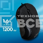 Мышь проводная Oklick 115S черный, 1200 dpi, USB, кнопки - 3, фото10