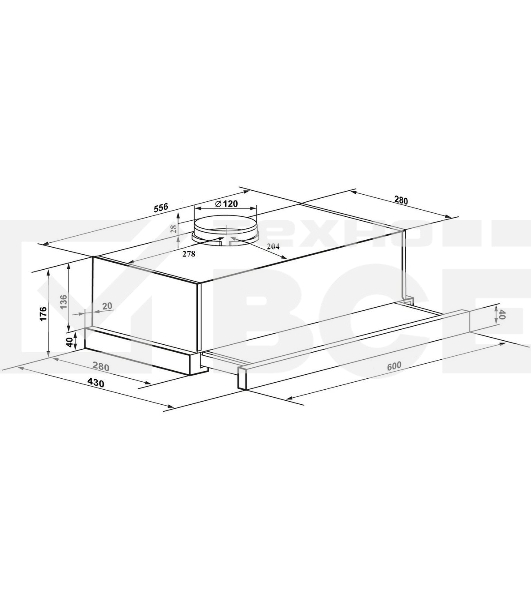 Вытяжка встраиваемая Maunfeld VS Light 60 белый, 60 см, 520 куб. м/ч, 56 дБ