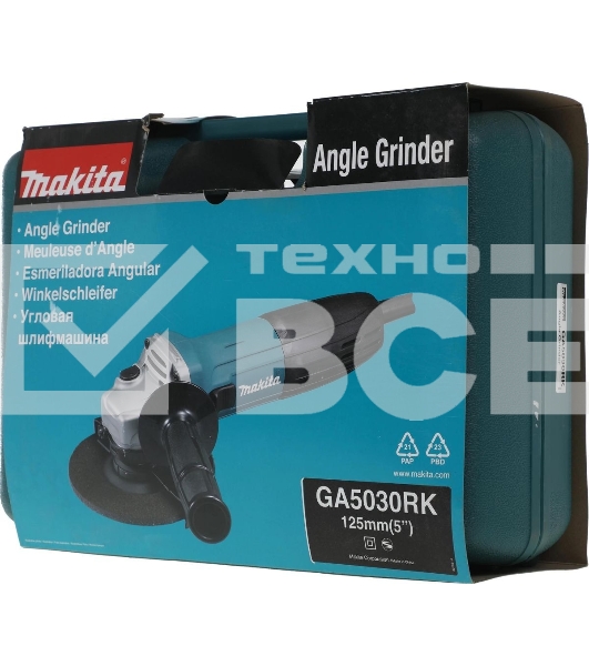 Угловая шлифовальная машина Makita GA5030RK 720Вт 11000об/мин рез.шпин.:M14 d=125мм