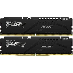 Оперативная память Kingston Fury Beast Black, DDR5, 128GB (2x64GB), 5600 MHz, CL36, с радиатором, чёрный, фото 1