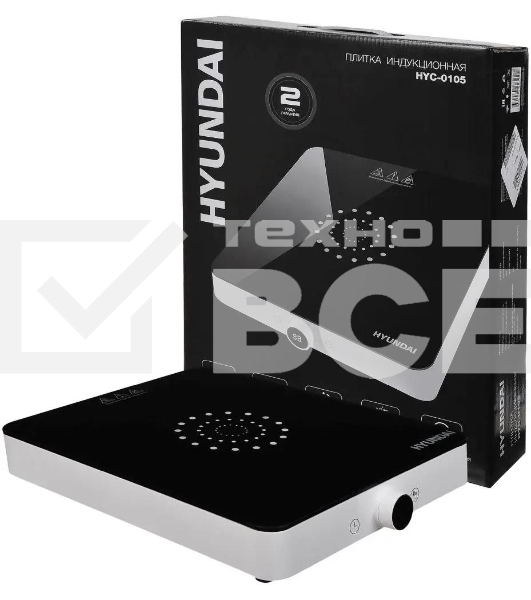 Плита настольная электрическая Hyundai HYC-0105 белый стеклокерамика
