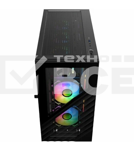 Компьютерный корпус 1STPLAYER DK D7 Black / mATX / 3x120mm LED fans / D7-BK-3F1