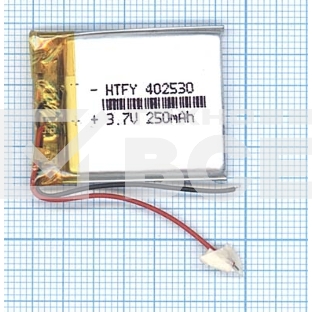Аккумулятор Li-Pol (батарея) 4*25*30мм 2pin 3.7V/250mAh