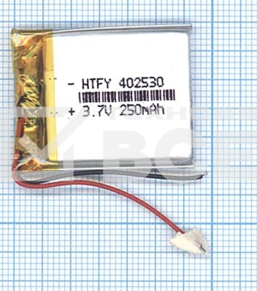 Аккумулятор Li-Pol (батарея) 4*25*30мм 2pin 3.7V/250mAh
