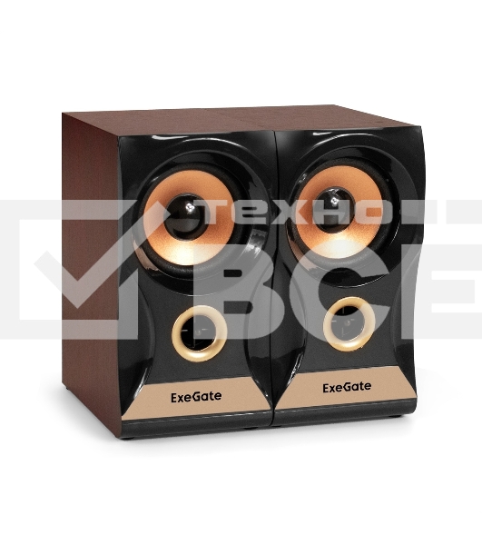Акустическая система 2.0 ExeGate Maestro SPS-590 (Активная, питание 220В, 2х3Вт, 30-18000Гц, темное дерево, Color Box)